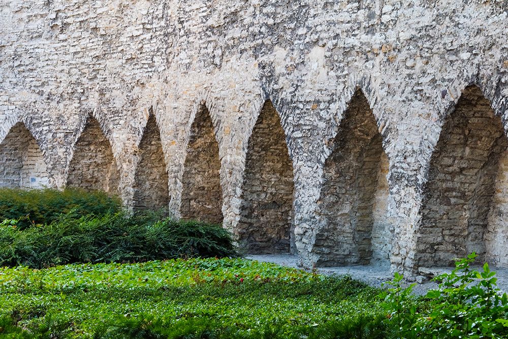Medieval city wall in the old town-Tallinn-Estonia art print by Keren Su for $57.95 CAD