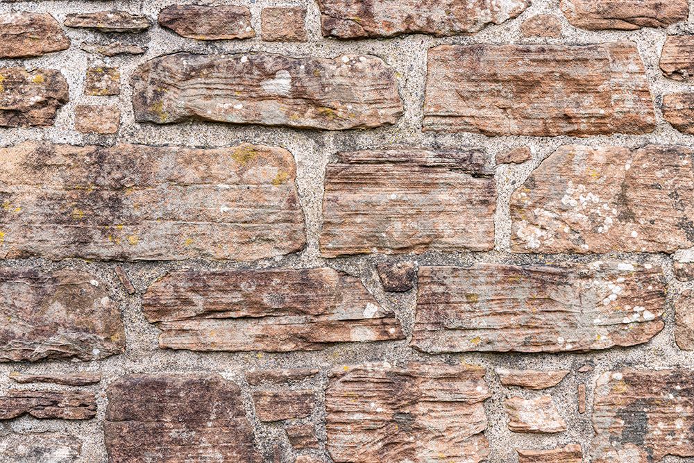 Dumfries, Dumfries and Galloway, Scotland. Stone wall at the ruins of Caerlaverock Castle. art print by Emily M. Wilson for $57.95 CAD