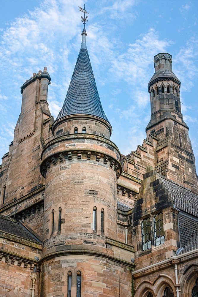 Eastern Section of Main Building Glasgow University-Scotland art print by Tom Norring for $57.95 CAD
