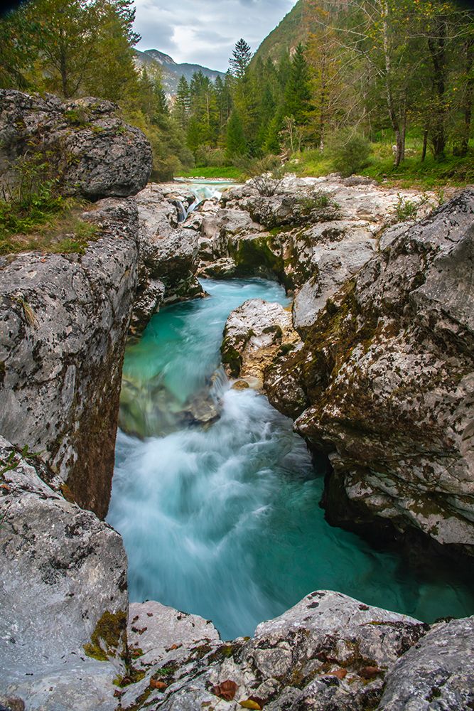 Slovenia, Triglav National Park, Soca River. Landscape with river in gorge. art print by Jaynes Gallery for $57.95 CAD