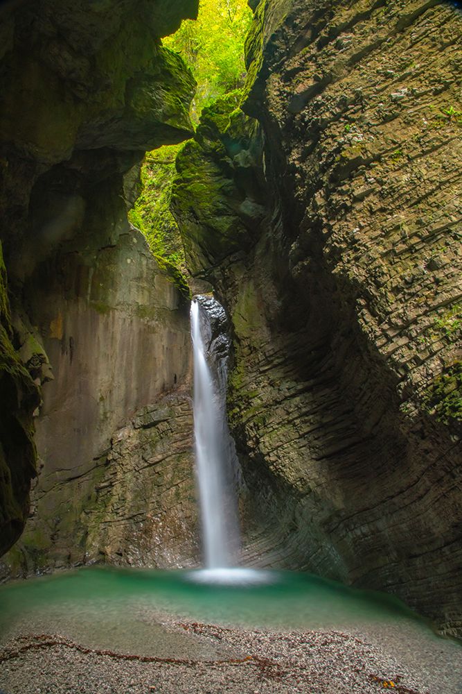 Slovenia, Soca River Valley. Landscape with Kozjak Falls. art print by Jaynes Gallery for $57.95 CAD
