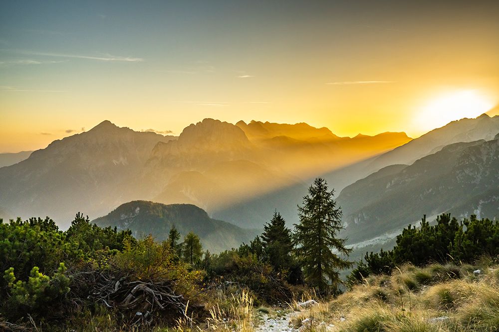 Slovenia, Triglav National Park. Landscape with sunset on Julian Alps. art print by Jaynes Gallery for $57.95 CAD