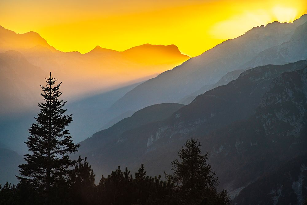 Slovenia, Triglav National Park. Landscape with sunset on Julian Alps. art print by Jaynes Gallery for $57.95 CAD