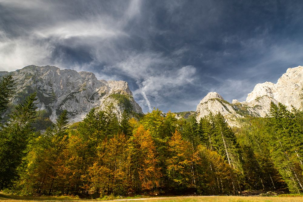 Slovenia, Triglav National Park. Landscape with Julian Alps in autumn. art print by Jaynes Gallery for $57.95 CAD