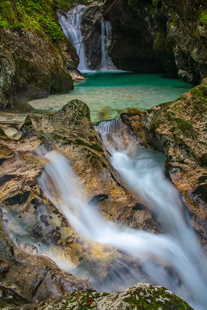 Slovenia, Triglav National Park. Soca River waterfall and rapids. art print by Jaynes Gallery for $57.95 CAD