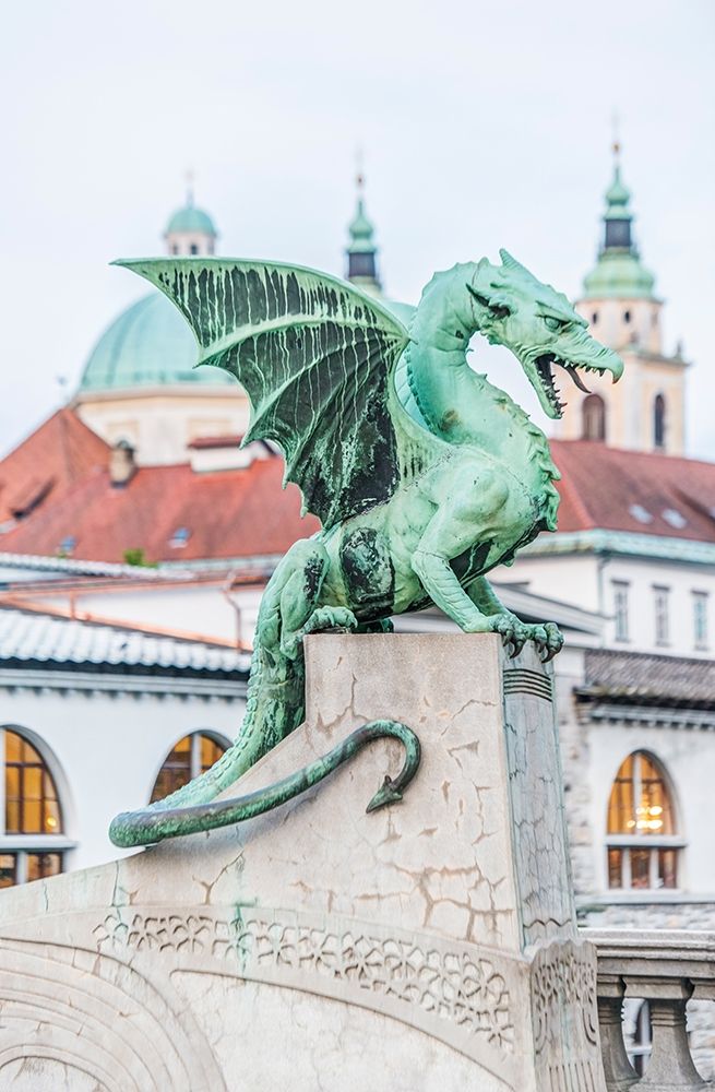 Slovenia-Ljubljana-Dragon Bridge at dawn art print by Rob Tilley for $57.95 CAD
