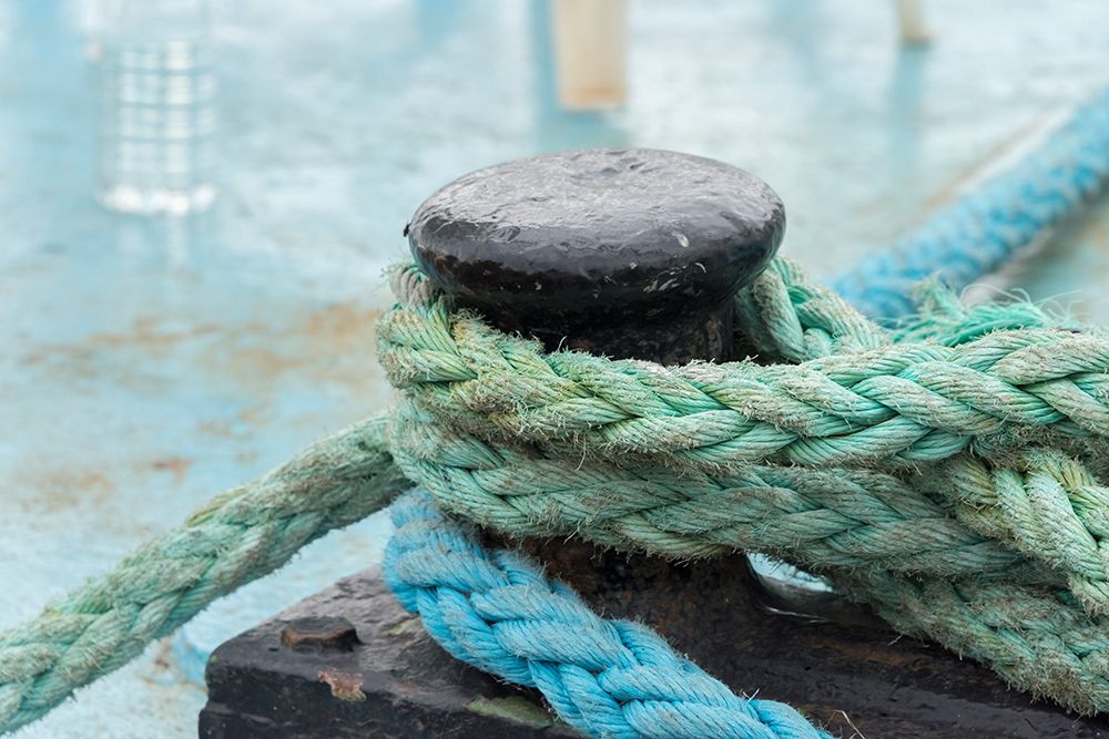 Rope anchoring boat-Klaipeda-Lithuania art print by Keren Su for $57.95 CAD