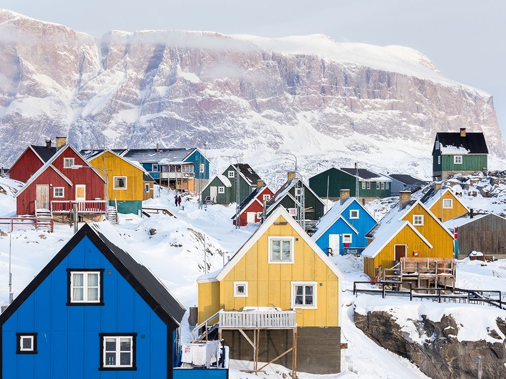 Town Uummannaq during winter in northern art print by Martin Zwick for $57.95 CAD