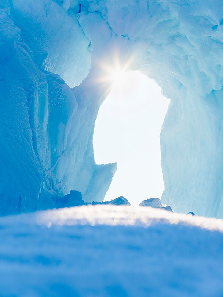 Iceberg frozen into the sea ice of the Uummannaq fjord system during winter-Greenland-Danish Territ art print by Martin Zwick for $57.95 CAD