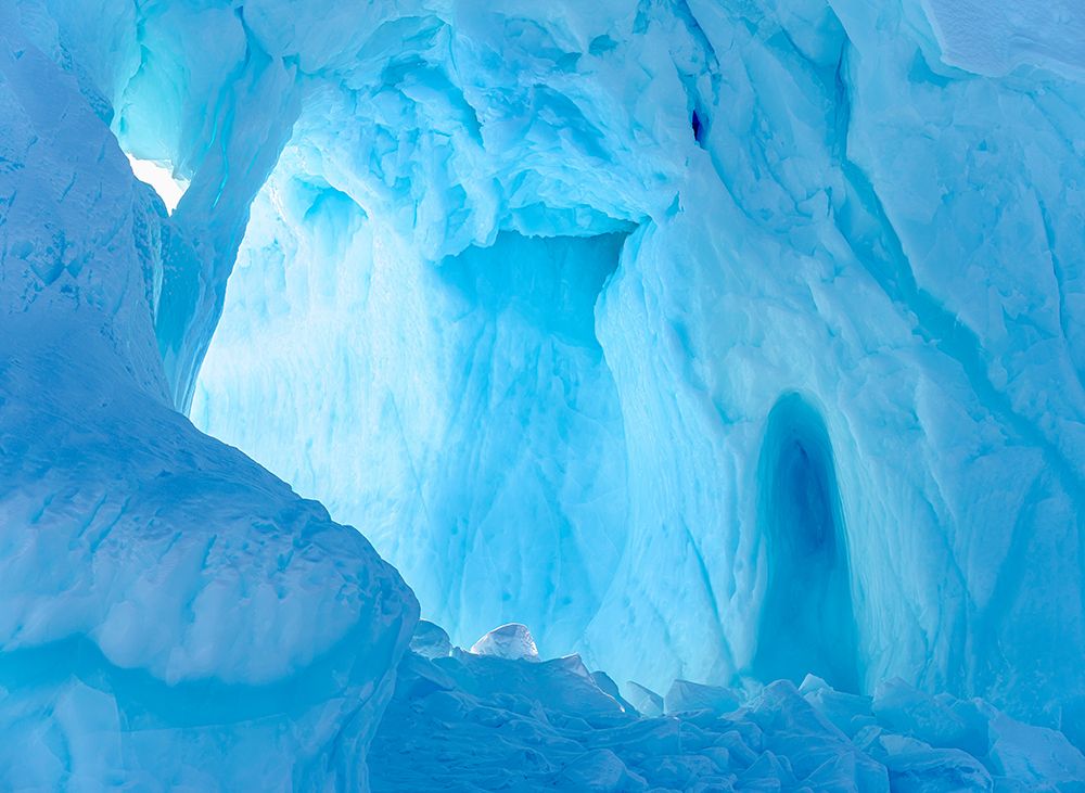 Iceberg frozen into the sea ice of the Uummannaq fjord system during winter-Greenland-Danish Territ art print by Martin Zwick for $57.95 CAD