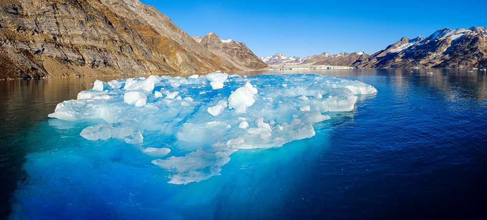 Iceberg in front of Knud Rasmussen Glacier-Sermiligaaq Fjord- Ammassalik- Danish Territory. art print by Martin Zwick for $57.95 CAD