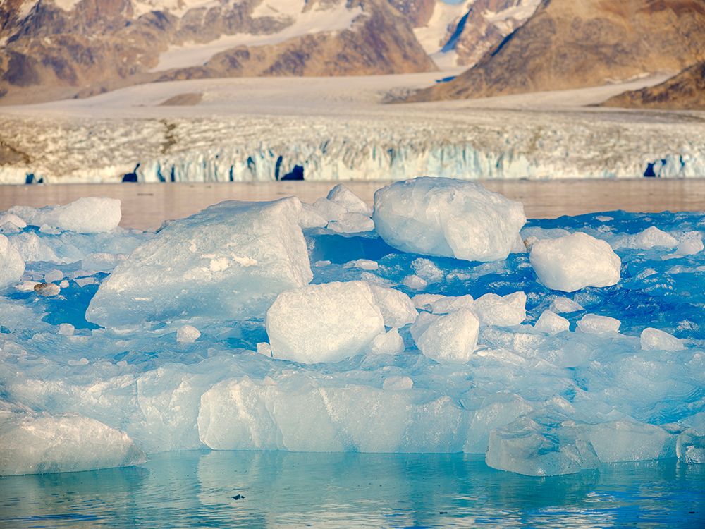 Iceberg in front of Knud Rasmussen Glacier-Sermiligaaq Fjord- Ammassalik- Danish Territory. art print by Martin Zwick for $57.95 CAD