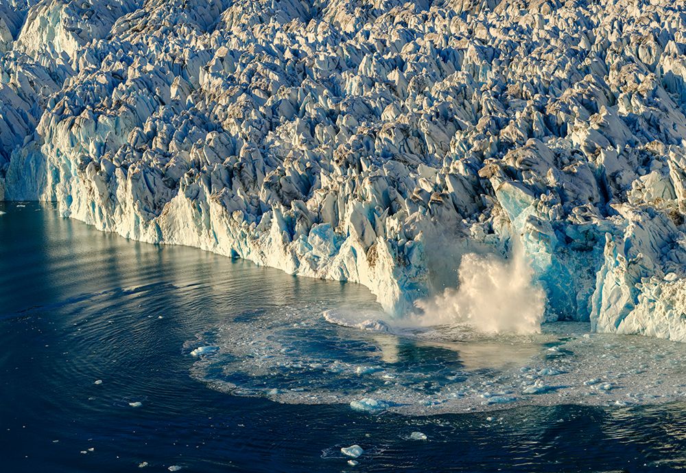 Ice calving. Knud Rasmussen Glacier-Sermiligaaq Fjord- Ammassalik- Danish Territory. art print by Martin Zwick for $57.95 CAD