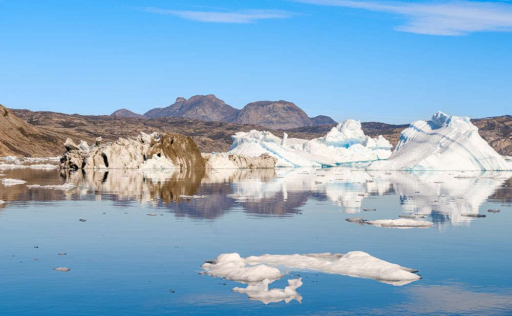 Icebergs in the Uummannaq Fjord System in the northwest of Greenland, Danish Territory. art print by Martin Zwick for $57.95 CAD