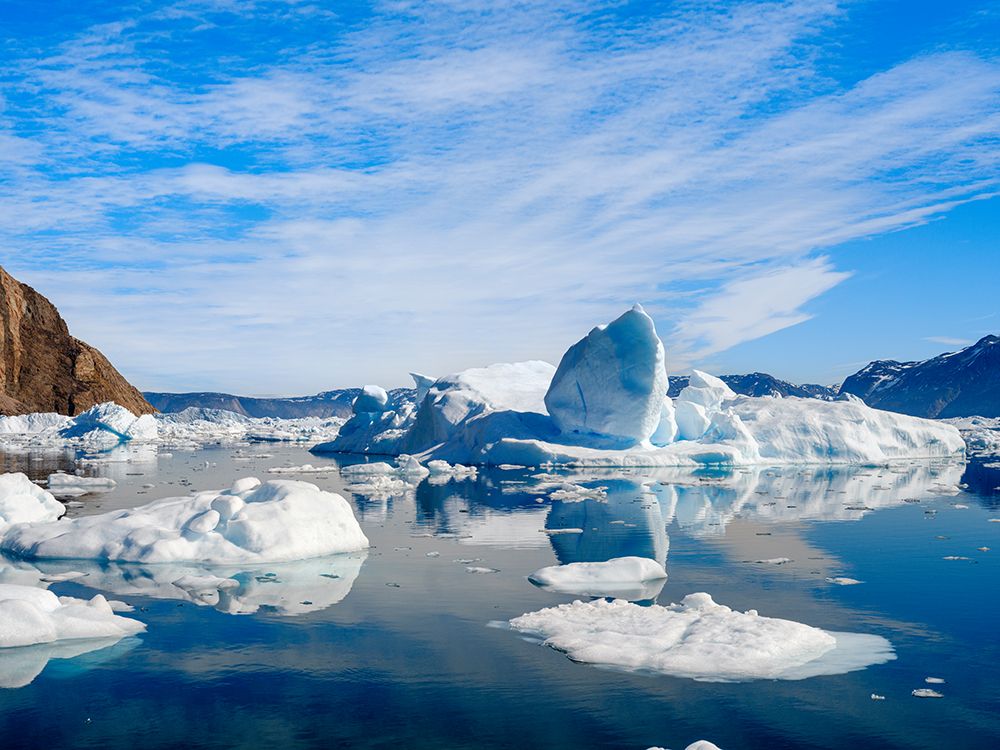 Icebergs in the Uummannaq Fjord System, northwest Greenland, Kingdom of Denmark. art print by Martin Zwick for $57.95 CAD