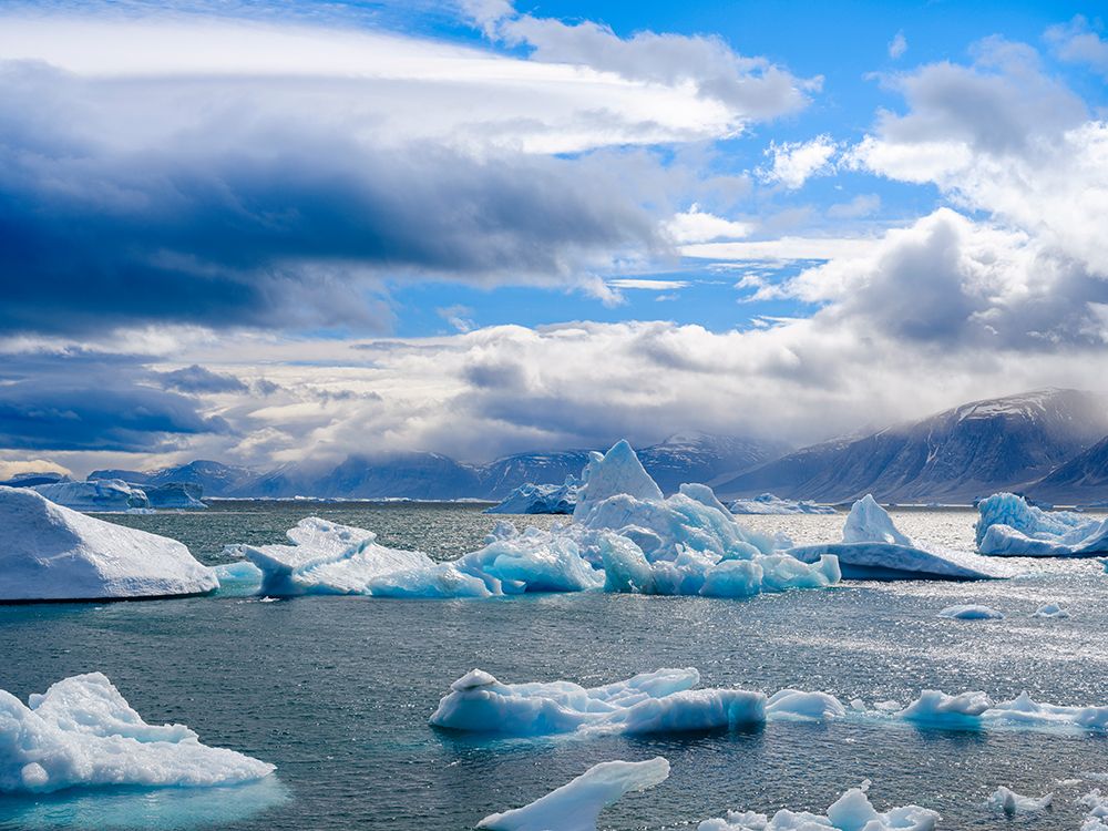 Storm in the Uummannaq Fjord, northwest of Greenland beyond the arctic circle. Greenland. art print by Martin Zwick for $57.95 CAD