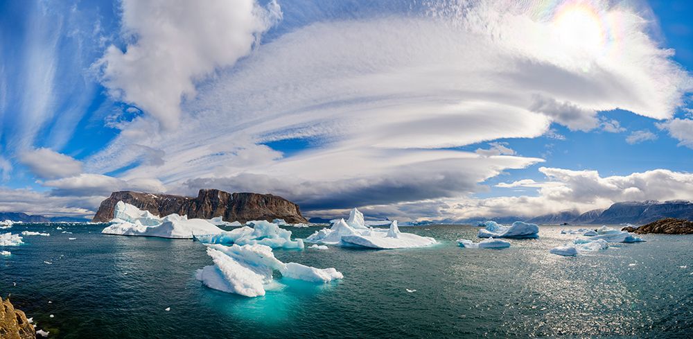 Storm over Storoen Island. Uummannaq Fjord, northwest of Greenland beyond arctic circle. Greenland. art print by Martin Zwick for $57.95 CAD