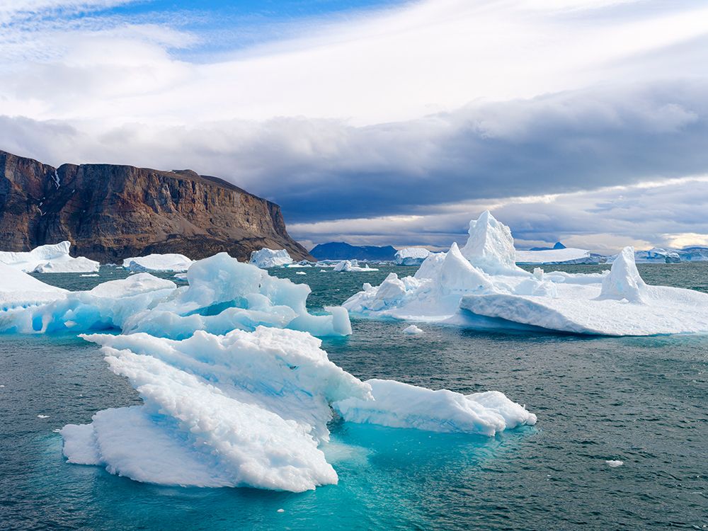 Storm over Storoen Island. Uummannaq Fjord, northwest of Greenland beyond arctic circle. Greenland. art print by Martin Zwick for $57.95 CAD