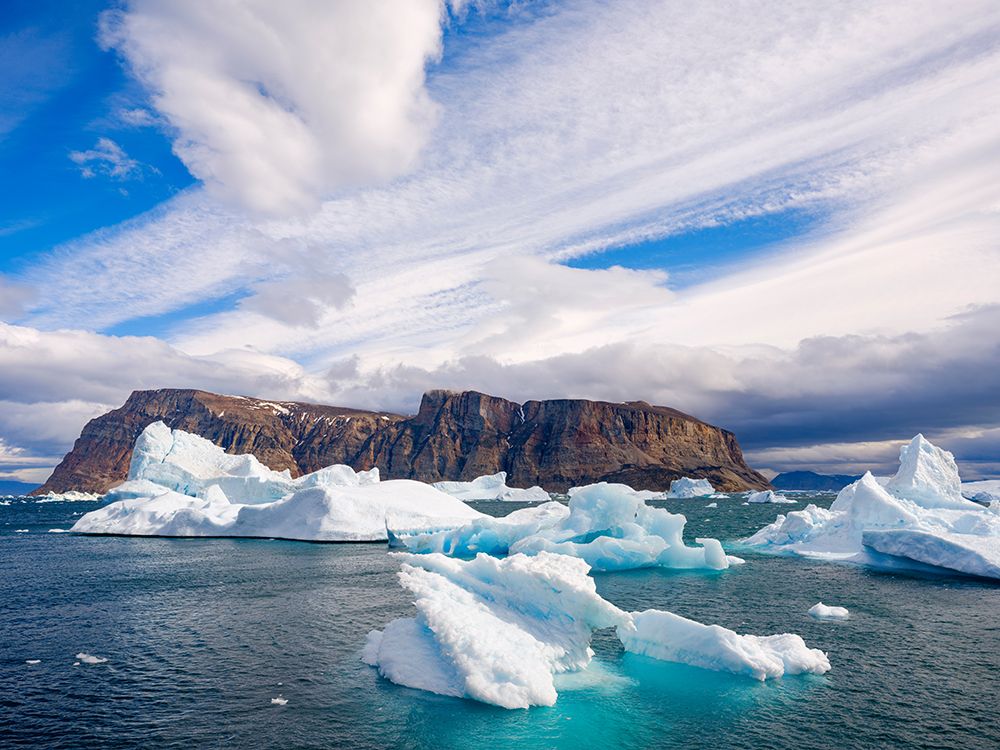 Storm over Storoen Island. Uummannaq Fjord, northwest of Greenland beyond arctic circle. Greenland. art print by Martin Zwick for $57.95 CAD