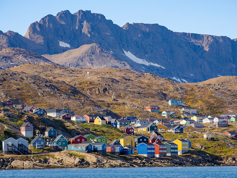 Town Tasiilaq (former Ammassalik), the biggest town in Greenland., autumn art print by Martin Zwick for $57.95 CAD