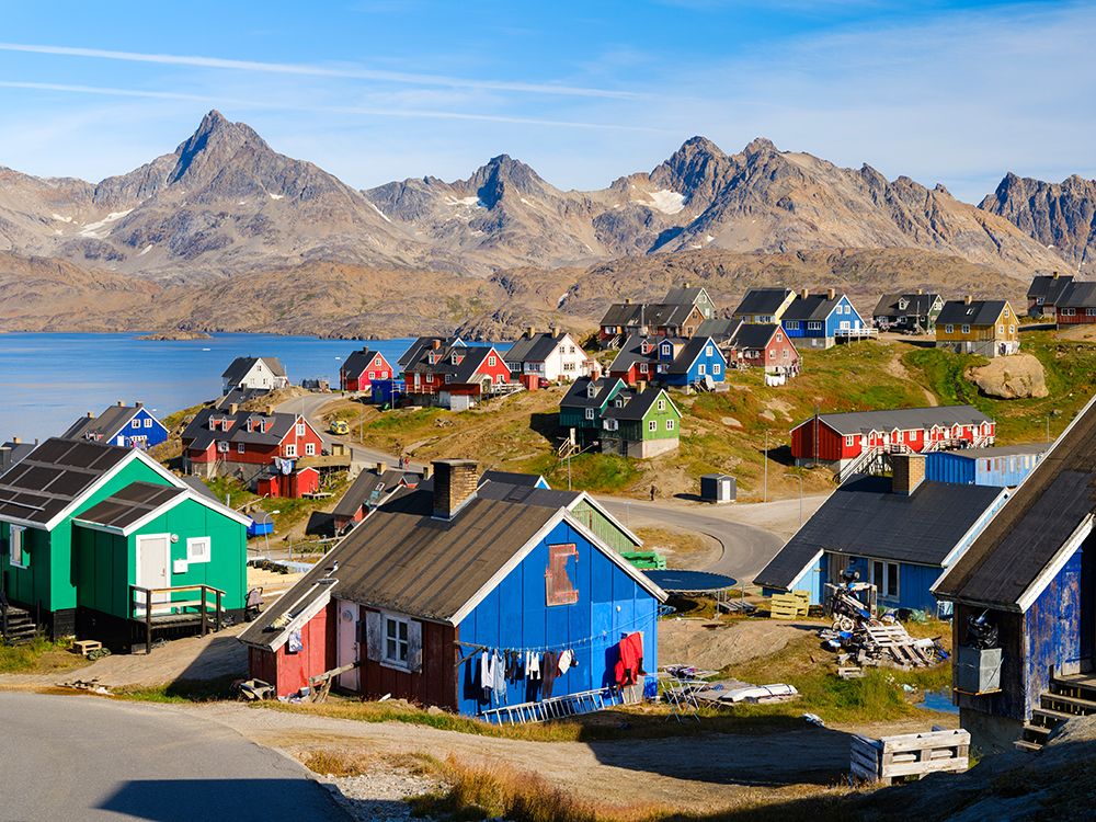 Town Tasiilaq (former Ammassalik), the biggest town in Greenland., autumn art print by Martin Zwick for $57.95 CAD