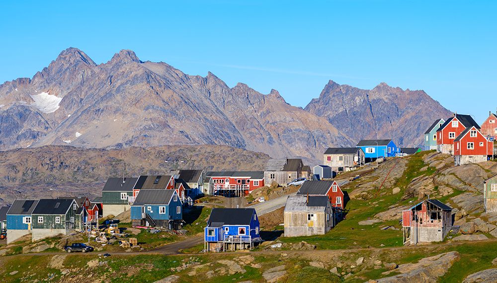 Town Tasiilaq (former Ammassalik), the biggest town in Greenland., autumn art print by Martin Zwick for $57.95 CAD