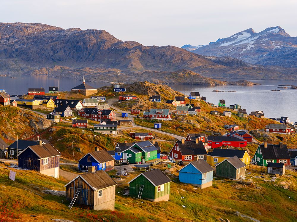 Town Tasiilaq (former Ammassalik), the biggest town in Greenland., autumn art print by Martin Zwick for $57.95 CAD