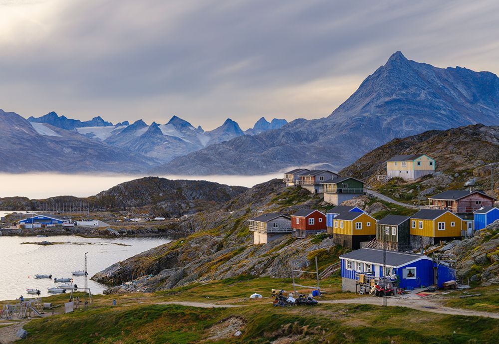 Settlement Kuummiit (former Kummiut). Ammassalik area in Greenland, Tasiilaq., autumn art print by Martin Zwick for $57.95 CAD