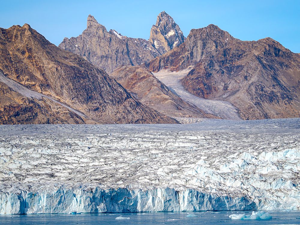 Karale Glacier in Sermiligaaq Fjord. Ammassalik area in Greenland, Tasiilaq., autumn art print by Martin Zwick for $57.95 CAD