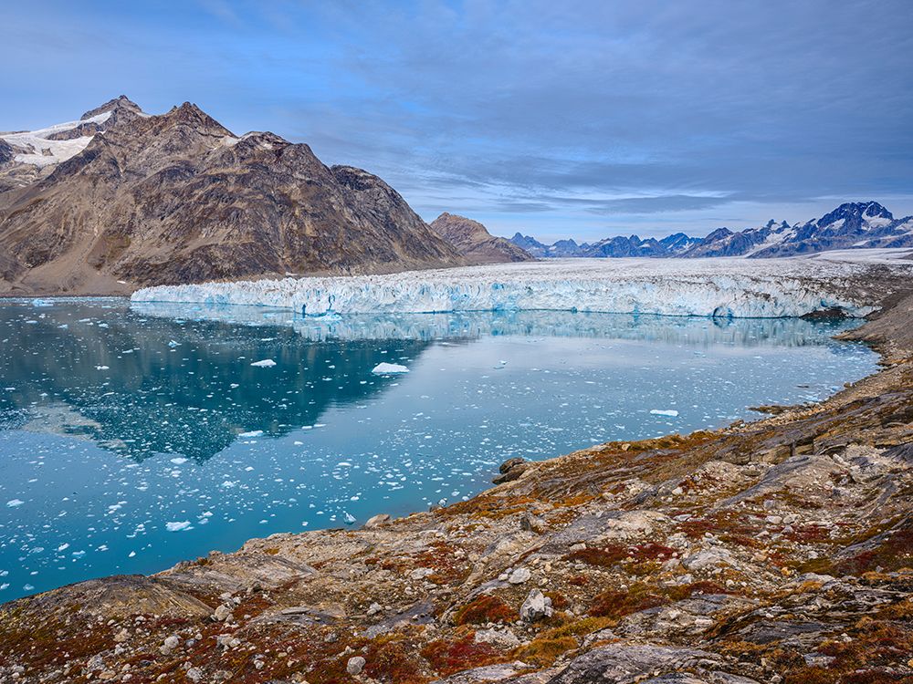 Knud Rasmusen Glacier Sermiligaaq Fjord. Ammassalik area in Greenland, Tasiilaq., autumn art print by Martin Zwick for $57.95 CAD
