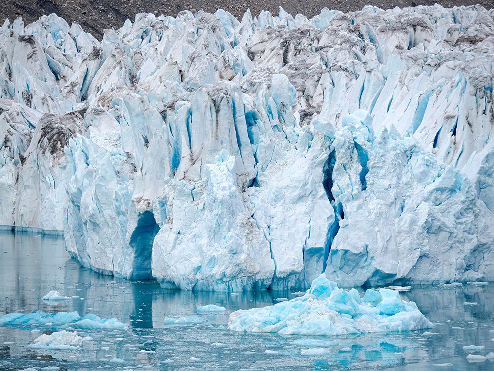 Glacier Sermiligaaq Fjord. Ammassalik area in Greenland, Tasiilaq, autumn art print by Martin Zwick for $57.95 CAD