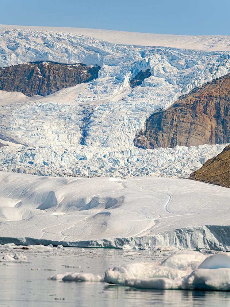 Glacier Sermeq Silarleq in Itilliarsuup Kangerlua Fjord, northwest of Greenland.. art print by Martin Zwick for $57.95 CAD