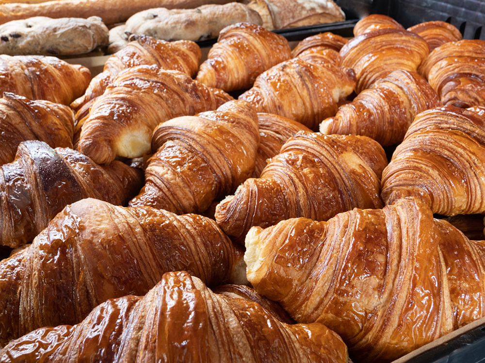 Still-life of fresh croissants. art print by Merrill Images for $57.95 CAD