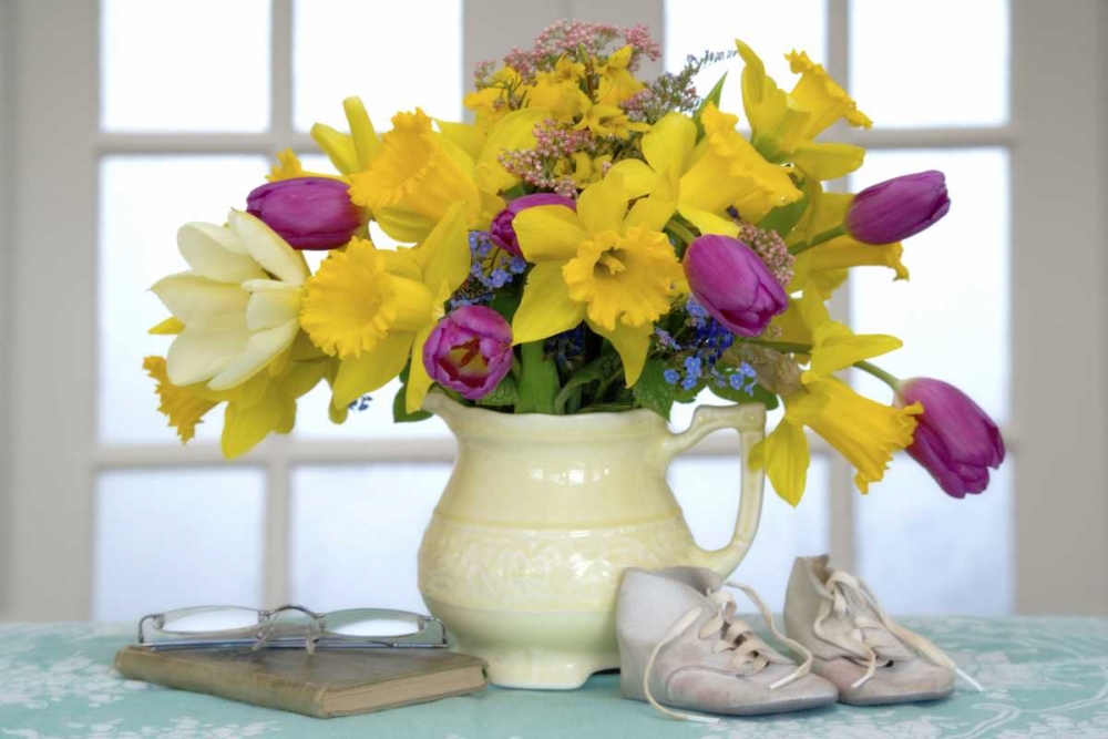 Spring flower bouquet in vase art print by Don Paulson for $57.95 CAD