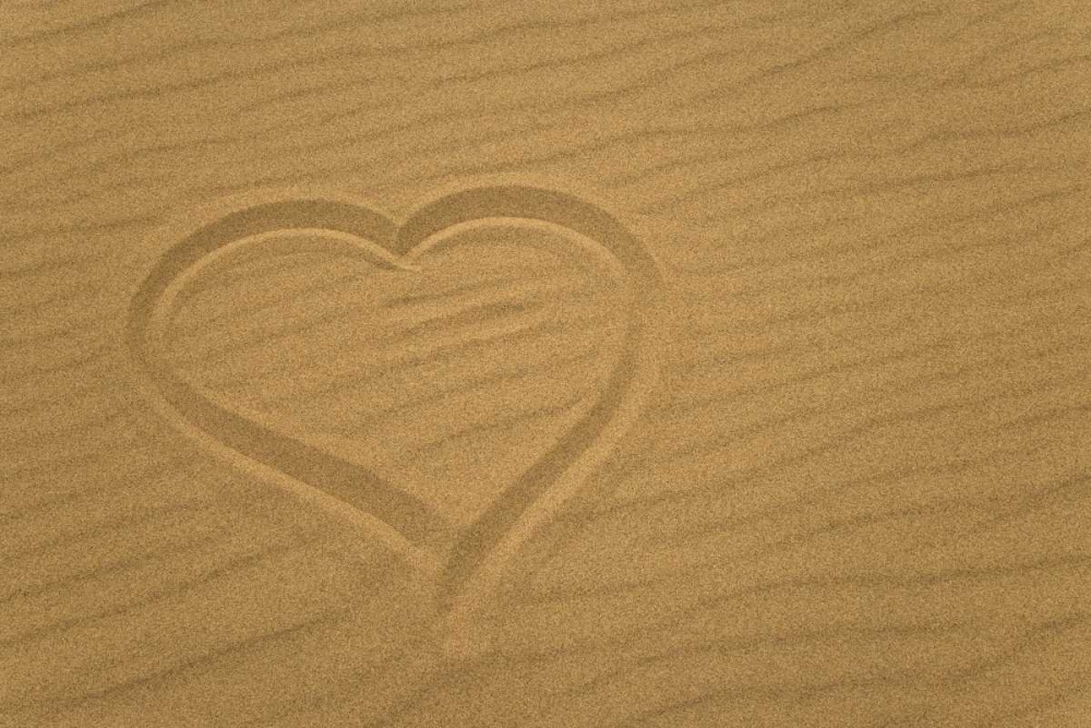 Heart outline drawn in sand art print by Don Paulson for $57.95 CAD
