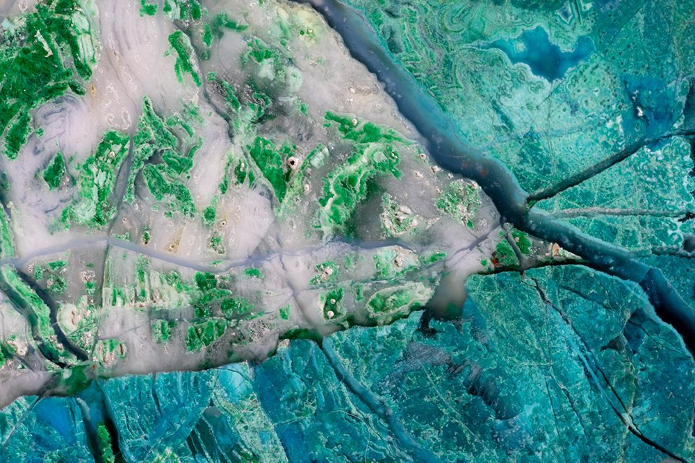 Blue green rock design art print by Darrell Gulin for $57.95 CAD