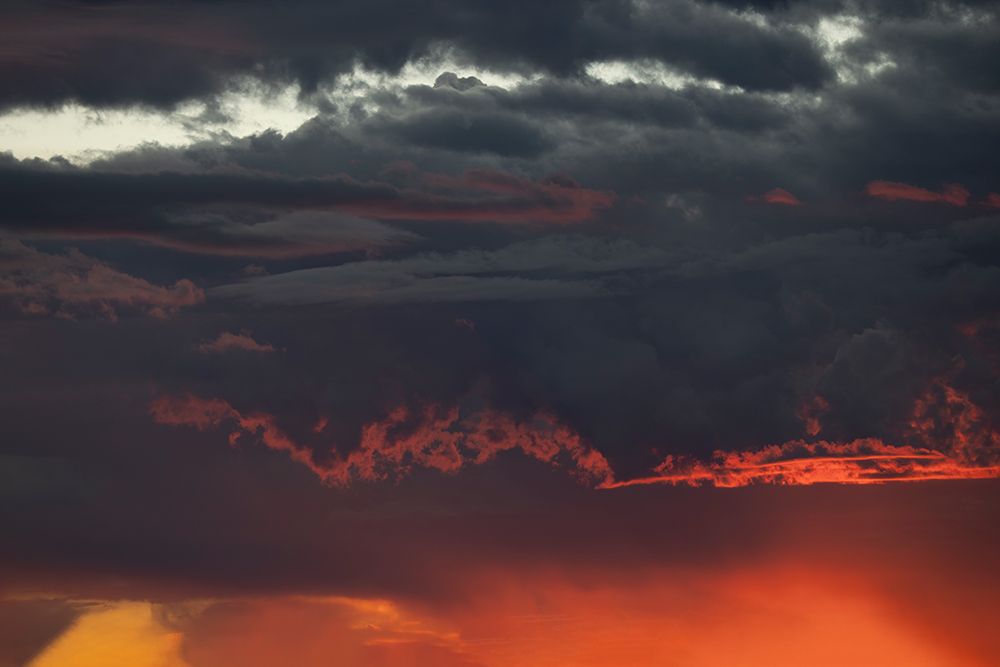 Sunset turns cumulus clouds bright red and orange. art print by Adam Jones for $57.95 CAD
