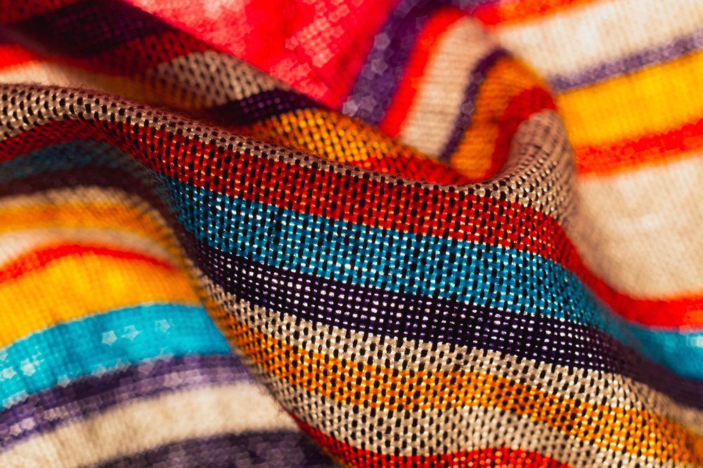 Colorful fabric detail art print by Zandria Muench for $57.95 CAD