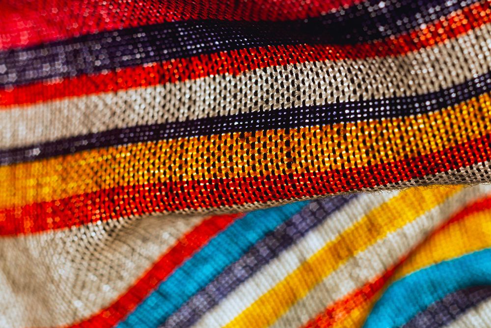 Colorful fabric detail art print by Zandria Muench for $57.95 CAD
