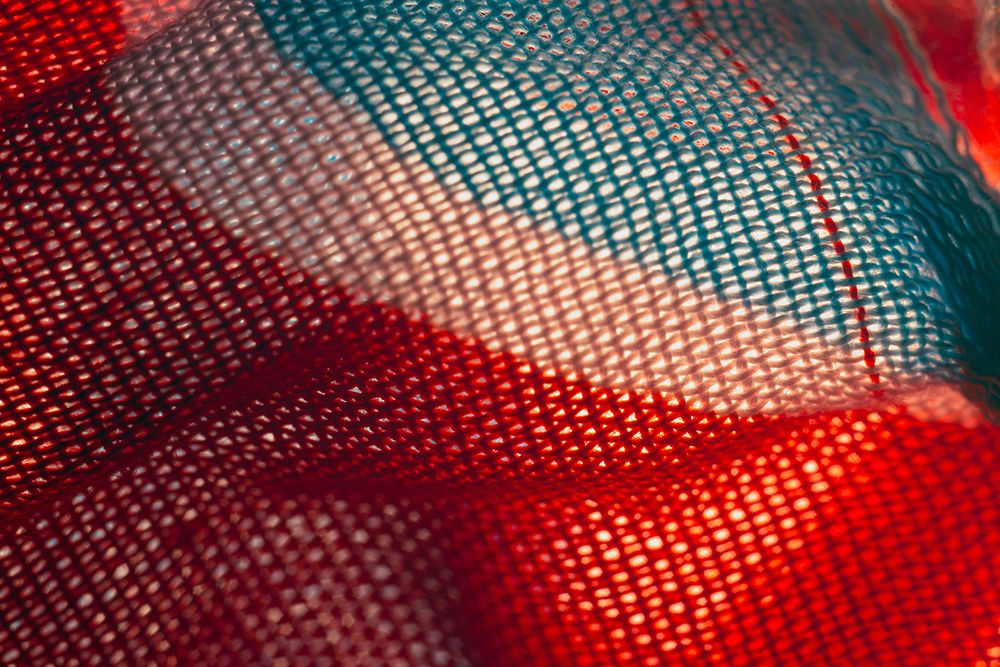 Colorful fabric detail art print by Zandria Muench for $57.95 CAD