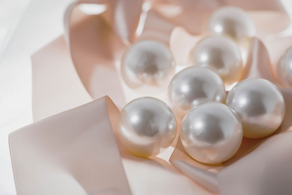 Pearls and ribbons art print by Zandria Muench for $57.95 CAD