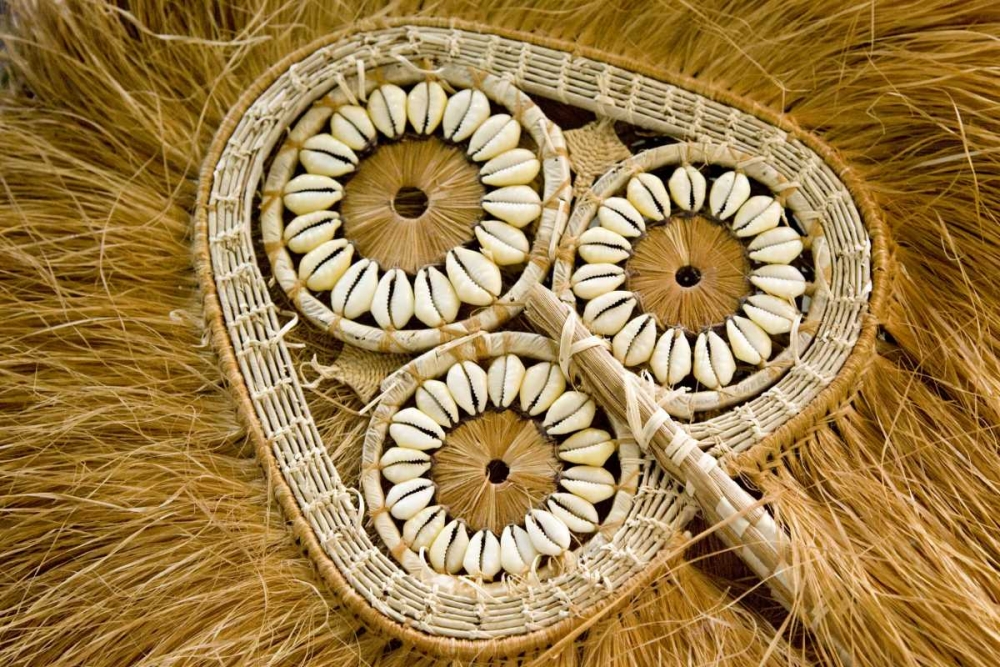 Fiji, Viti Levu Fan of woven grass and shells art print by Wendy Kaveney for $57.95 CAD