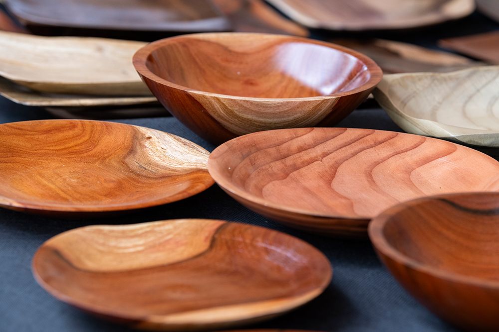 British Overseas Territory, Pitcairn Island, Adamstown. Hand-carved wooden bowls. art print by Cindy Miller Hopkins for $57.95 CAD