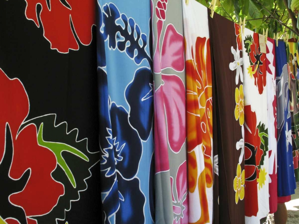 French Polynesia Colorful tropical print fabrics art print by Wendy Kaveney for $57.95 CAD