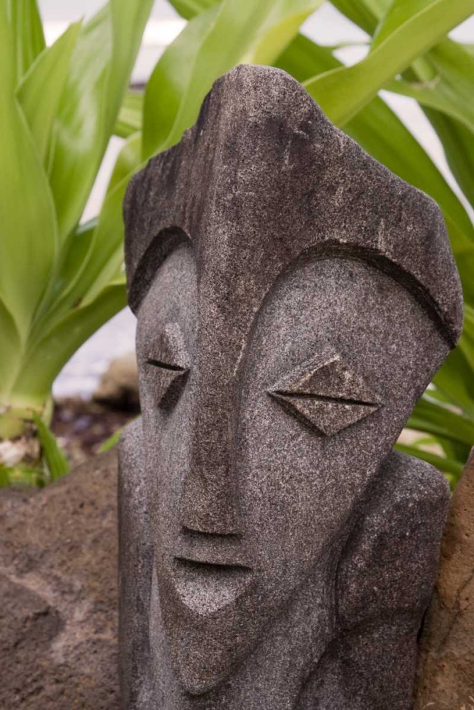 French Polynesia, Moorea Stone tiki face art print by Wendy Kaveney for $57.95 CAD
