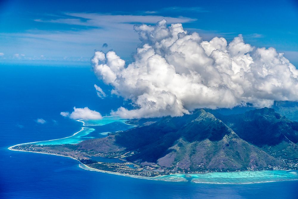 French Polynesia- Moorea. Aerial view of island. art print by Jaynes Gallery for $57.95 CAD