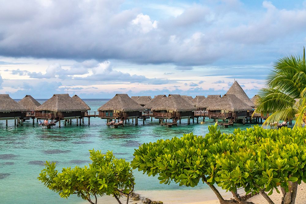 French Polynesia- Moorea. Overwater bungalows. art print by Jaynes Gallery for $57.95 CAD