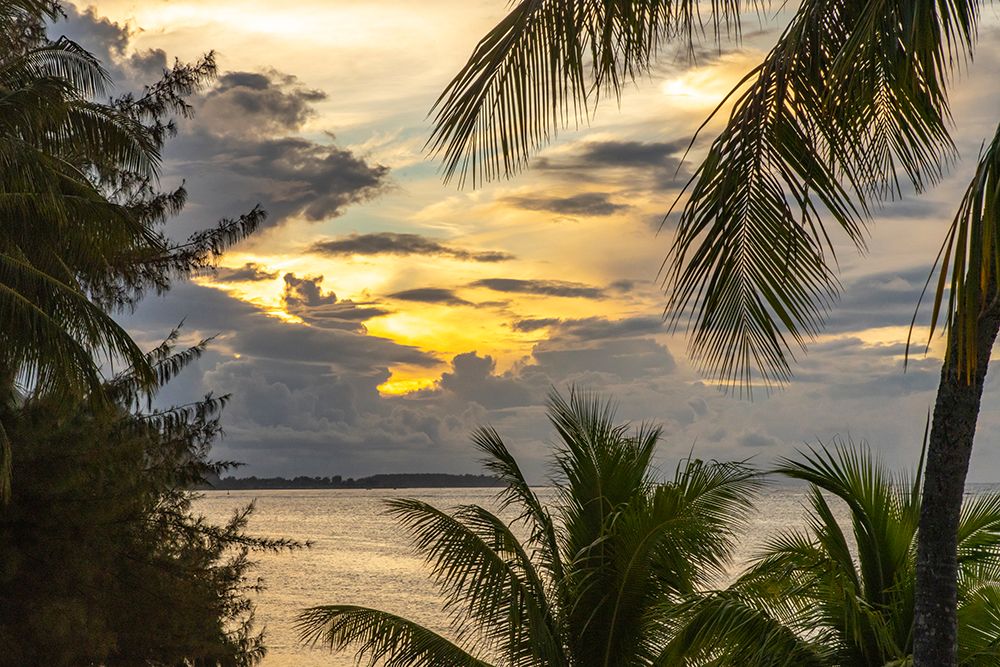 French Polynesia- Moorea. Sunset on island and ocean. art print by Jaynes Gallery for $57.95 CAD