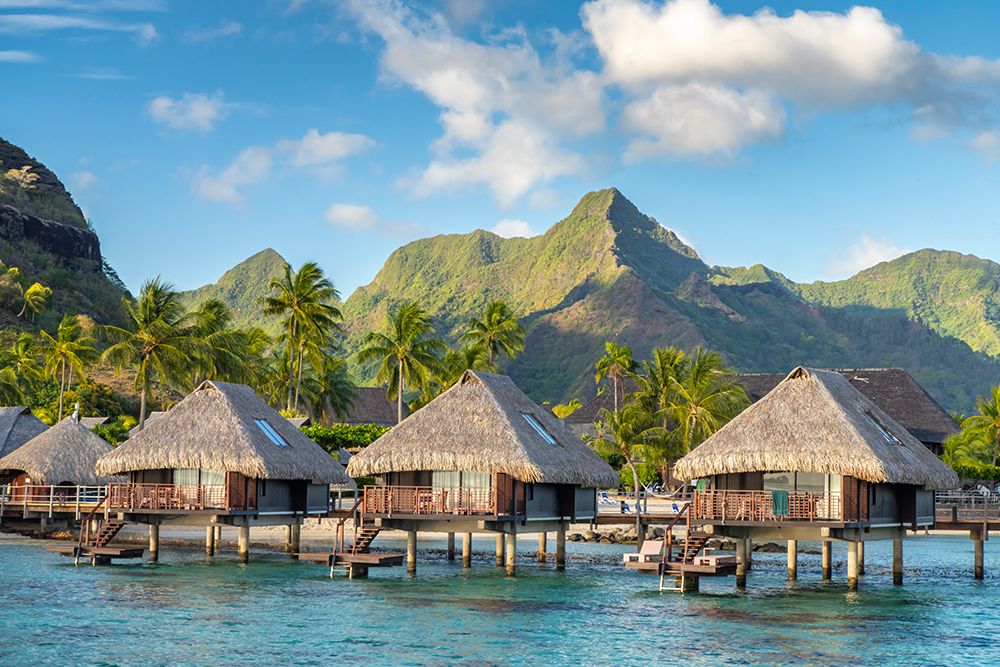 French Polynesia- Moorea. Overwater bungalows. art print by Jaynes Gallery for $57.95 CAD