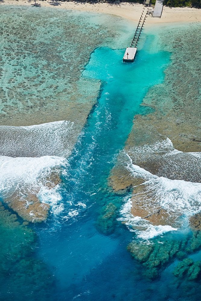 Channel in the reef-Akaoa Tapere-Rarotonga-Cook Islands-South Pacific art print by David Wall for $57.95 CAD